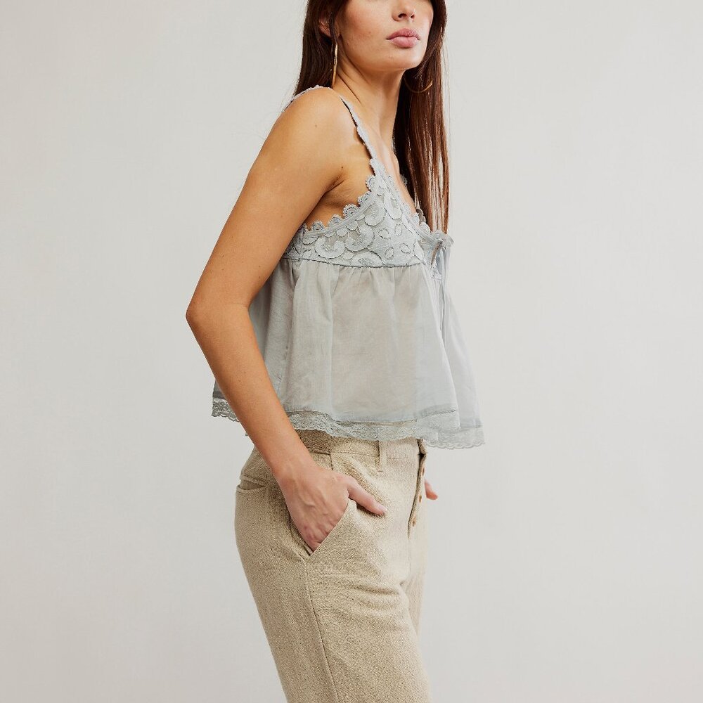 FREE PEOPLE Stevie Lace Tank / Pearl Blue - Picture 3 of 5